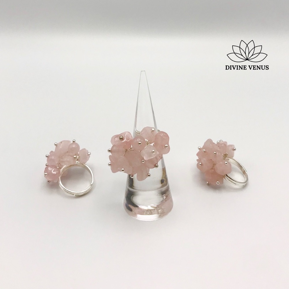 Rose Quartz Adjustable Ring - Picture 4 of 8
